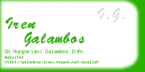 iren galambos business card