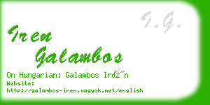 iren galambos business card